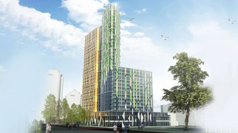 Напротив “Гринвича” началось строительство зелёной высотки