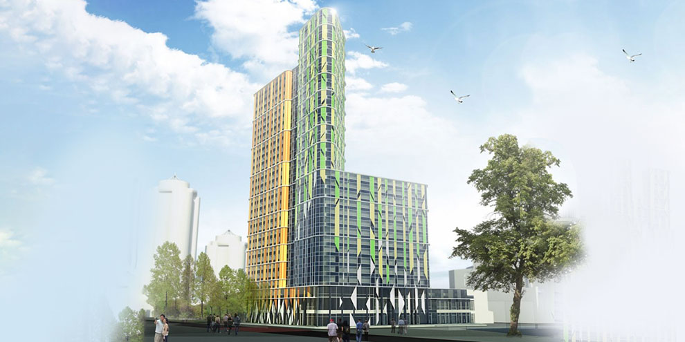 Напротив “Гринвича” началось строительство зелёной высотки
