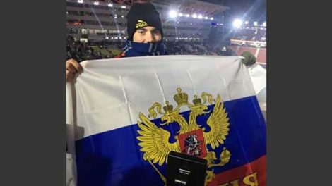 Американский болельщик развернул флаг России на церемонии открытия олимпиады