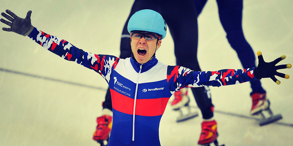 Российский шорт-трекист Семен Елистратов завоевавал бронзу на дистанции 1500м на Играх-2018