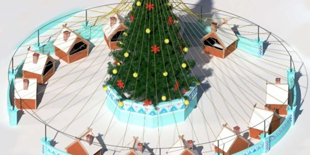 Елку на Площади 1905 года украсят 17-метровыми гирляндами