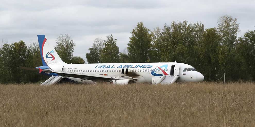 Уральские авиалинии принимают меры по восстановлению самолета, севшего в поле в Новосибирской области